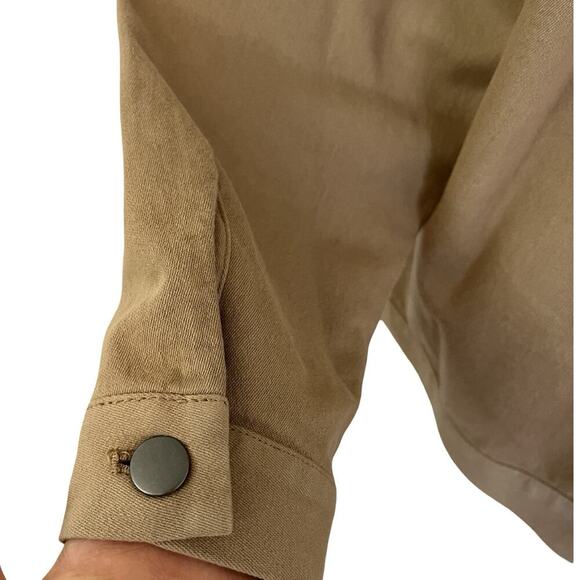 EILEEN FISHER Classic Organic Cotton Button Jacket Size S Tan Neutral Lagom - Picture 6 of 8